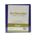 PORTAFOLIO 3 AROS 1 1/2" AZUL Basic