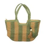 BOLSO D/ PLAYA YUTE RAYAS VERDE 25UN7661