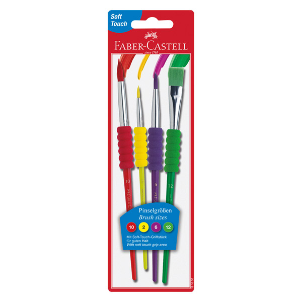 8756_1 Pinceles Grip Soft #10-2-6-12 Blíster 4 unidades. - Imagen 1