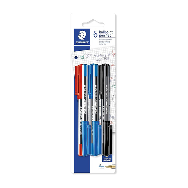 134208_1 BOLIGRAFO PUNTA M BLISTER 6U SURTIDOS 430MSBK6D STAEDTLER - Imagen 1