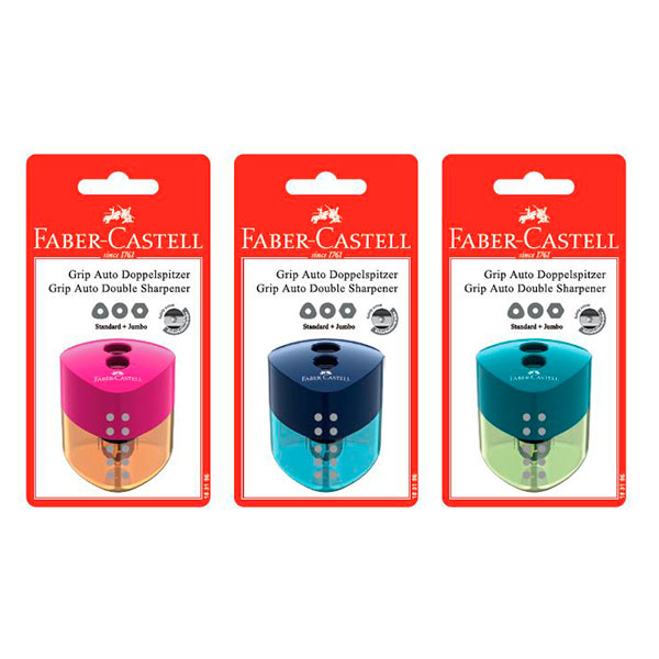 15586_1 Sacapuntas 2 huecos grip trend Faber Castell. - Imagen 1