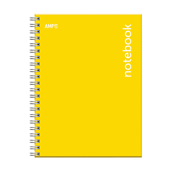 26053_3 Cuaderno Notebook tapa dura carta amarillo 100 hojas Ampo. - Imagen 1