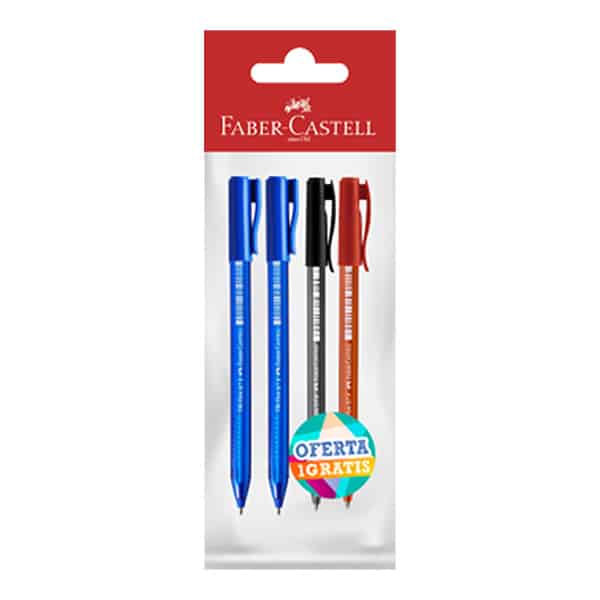 121506_1 BOLIGRAFO MEDIO BASICO 4U 306374 FABER CASTELL - Imagen 1
