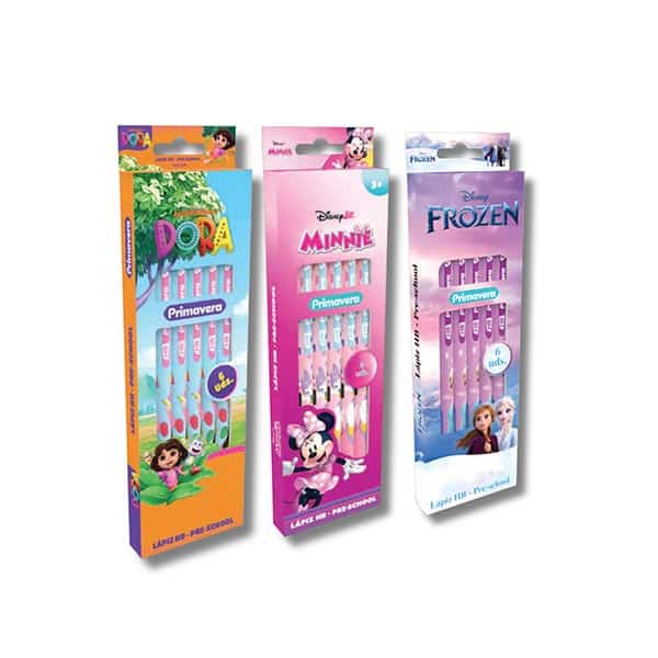145421_1 Lápiz de grafito jumbo pre-school personaje niña 6 unidades Primavera - Imagen 1