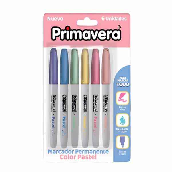 18093_1 Marcador permanente colores pastel 6 unidades - Imagen 1