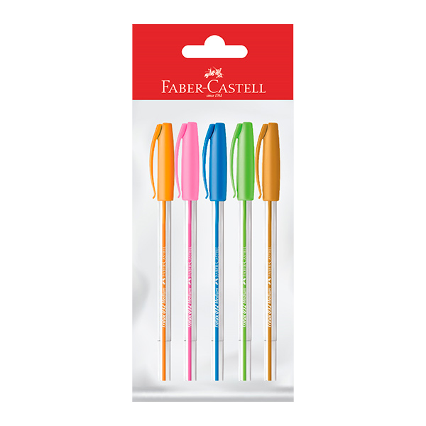 14291_1 Set de boligrafo 032 5 colores Faber Castell. - Imagen 1