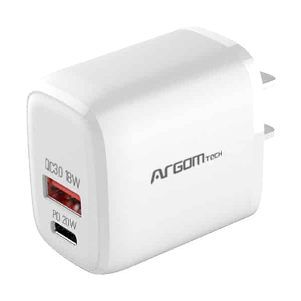 57442_1 CARGADOR TIPO C Y USB 20W AC-0115WT ARGOM - Imagen 1
