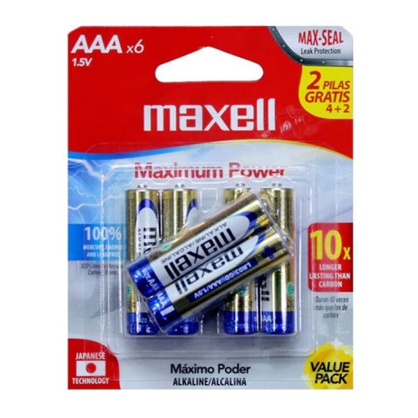 120067_1 BATERIA ALCALINA AAA 6UND 022110 MAXELL - Imagen 1