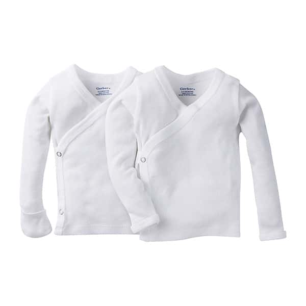 123262_1 SET 2 CAMISAS ML 0-3M BROCHE OPN00110WH GERBER - Imagen 1