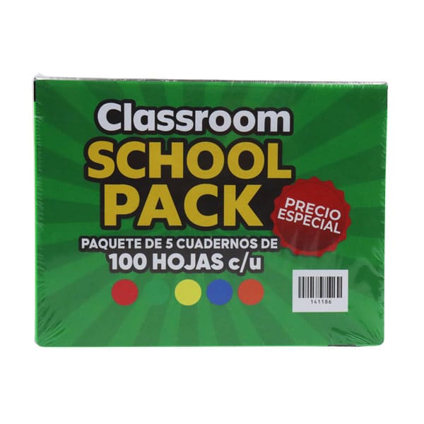 141186_1 COMBO CUADERNO COSIDO LISO 100 H 5 UNDS DZ-02A Classroom - Imagen 1