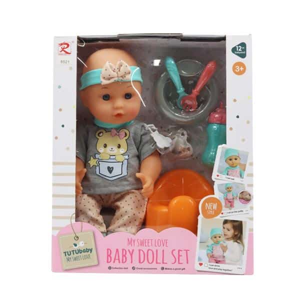 127960_1 Muñeca 12" bebé set de alimentación - Imagen 1