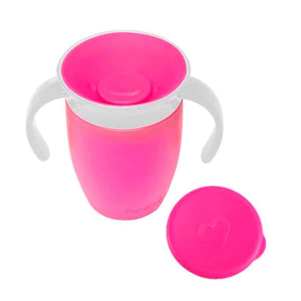 98387_1 VASO C/TAPA 360ML ROSA 51855 MUNCHKIN - Imagen 1