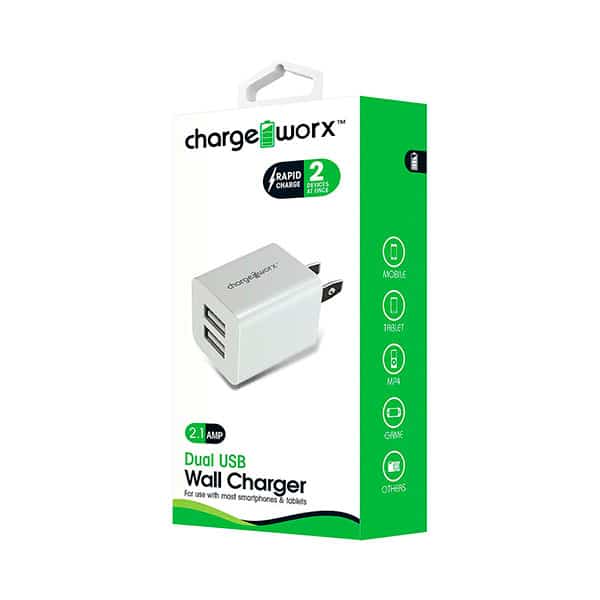 111237_1 CARGADOR USB DOBLE CHA-CX2603WH Chargeworks - Imagen 1