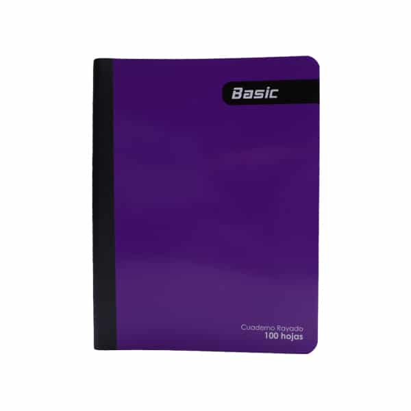 26032_4 Cuaderno cosido 100 hojas color violeta Basic. - Imagen 1