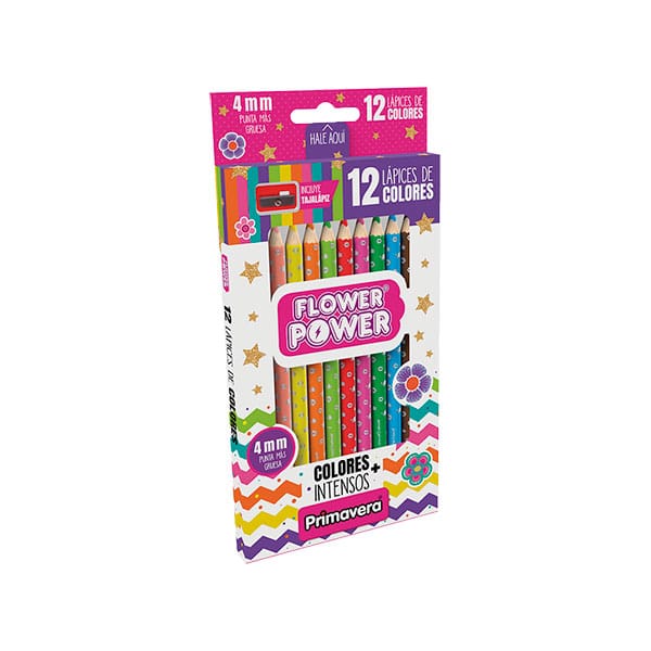 17387_1 LÁPICES COLOR FLOWER 12U 360 Flower Power - Imagen 1
