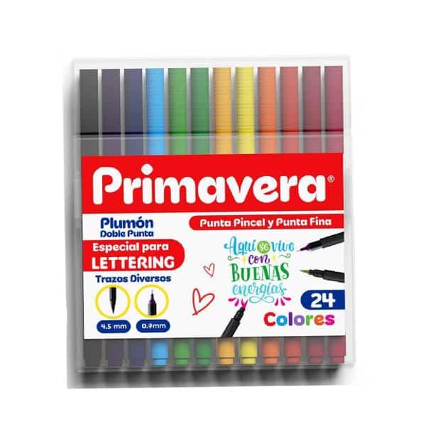 18098_1 MARCADOR PUNTA PINCEL PLUMON DOBLE 24 UND 333_019 PRIMAVERA - Imagen 1
