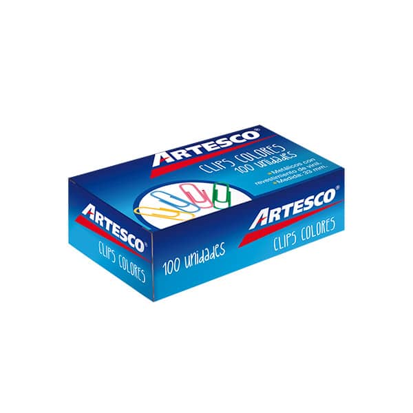 24253_1 CLIPS COLORES 33MM 100UD 007031 ARTESCO - Imagen 1