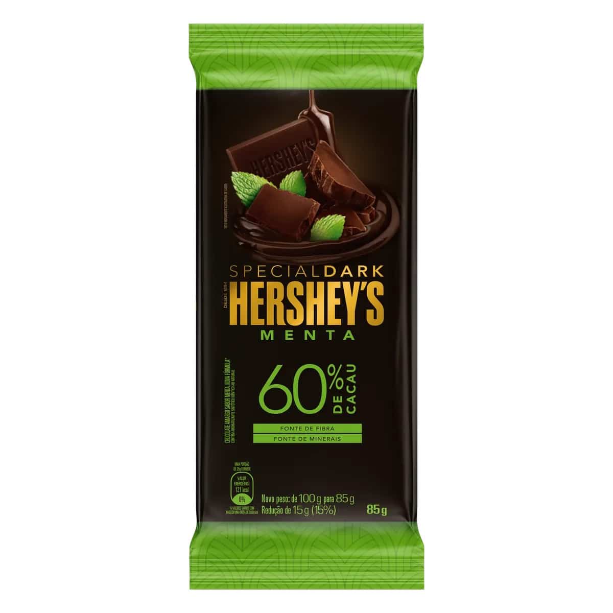 111933_1 CHOCOLATE 60% CACAU MENTA 85G H1-40093 HERSHEYS - Imagen 1