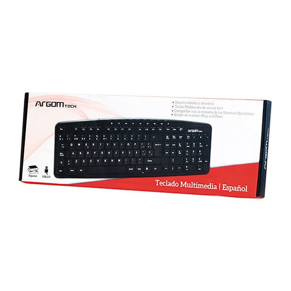 98541_1 TECLADO INGLES NEGRO ARG-KB-7827 Argom - Imagen 1