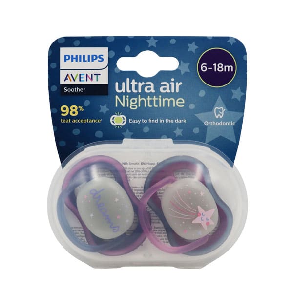 141361_1 Set de chupeta ultra air nocturnas niña 6-18m Avent - Imagen 1